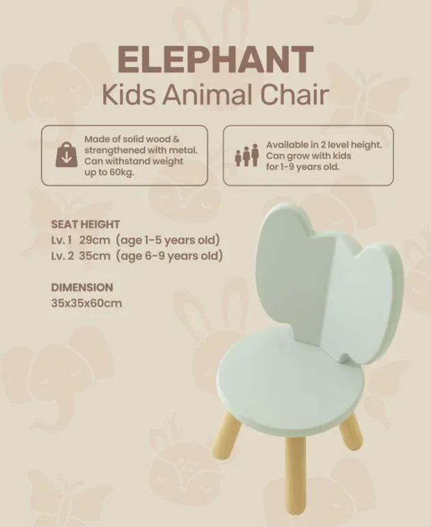 Elephant Kids Animal Chair - Image 6